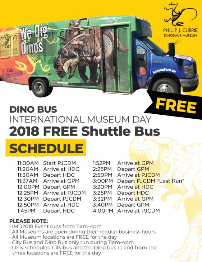IMD 2018 Bus Schedule - beginning at the PJCDM