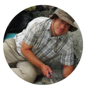 Dr. Corwin Sullivan excavating fossils in the field